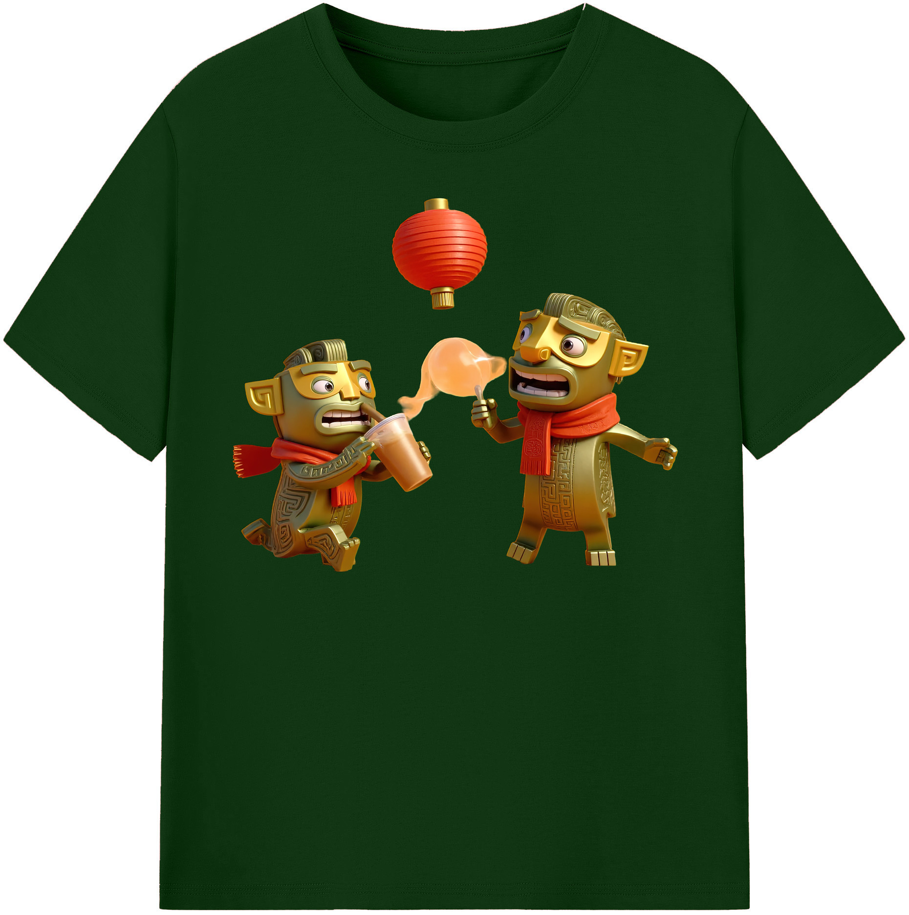 （画像用） Ne Zha 2 ナタ 魔童の大暴れ 綿100％半袖Tシャツ（フロントプリント）